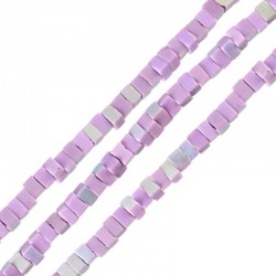 Howlite Bead Square Light Purple 3mm/2mm (Ø0.9mm) (~235pcs)