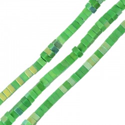 Howlite Bead Square Light Green 3mm/2mm (Ø0.9mm) (~235pcs)
