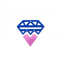 Plexi Acrylic Pendant Diamond 54x48mm (2pcs/set)