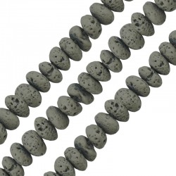 Lava Spacer Light Grey 4x6mm Ø~0.9mm (~84pcs)