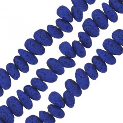 Lava Spacer Blue 4x6mm Ø~0.9mm (~84pcs)