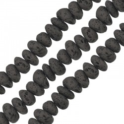 Lava Spacer Dark Grey 4x6mm Ø~0.9mm (~84pcs)