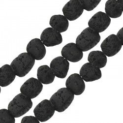 Lava Irregular Bead Black 5x8mm Ø~0.8mm (~49pcs)