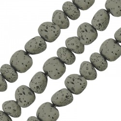 Lava Irregular Bead Light Grey 5x8mm Ø~0.8mm (~49pcs)