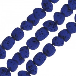 Lava Irregular Bead Blue 5x8mm Ø~0.8mm (~49pcs)
