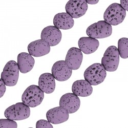 Lava Irregular Bead Light Purple 5x8mm Ø~0.8mm (~49pcs)