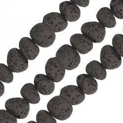 Lava Irregular Bead Dark Grey 5x8mm Ø~0.8mm (~49pcs)