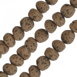 Lava Irregular Bead Beige 5x8mm Ø~0.8mm (~49pcs)