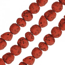 Lava Irregular Bead Orange 5x8mm Ø~0.8mm (~49pcs)