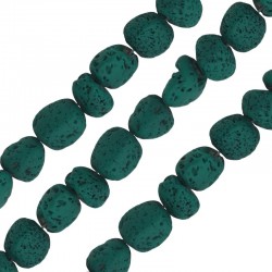 Lava Irregular Bead Dark Green 5x8mm Ø~0.8mm (~49pcs)