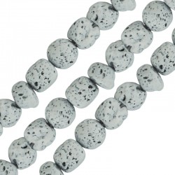 Lava Irregular Bead White 5x8mm Ø~0.8mm (~49pcs)