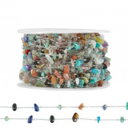 Chaîne en Acier Inoxydable 304 avec Perles Irrégulières 3-5 mm (~20 m)