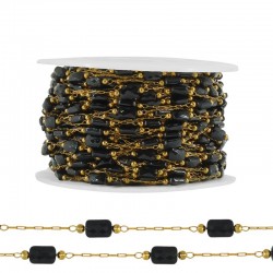 Stainless Steel 304 Chain w/ Black Glass Tube 4.3-7mm(20mtr)