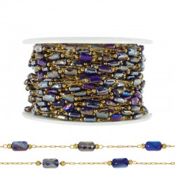 Stainless Steel 304 Chain w/Purple Glass Tube 4.3-7mm(20mtr)