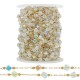 Stainless Steel 304 Gold Chain with Glass Cubes 4mm (20mtr)