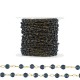 Cadena de Acero Inoxidable 304 con Cuentas de Vidrio Negro de 2 mm (20 m)
