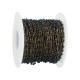Stainless Steel 304 Chain with Black Glass Beads 2mm (20mtr)