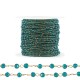 Chaîne en Acier Inoxydable 304 avec Perles de Verre bleu Sarcelle 2 mm (20 m)