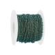 Stainless Steel 304 Chain with Teal Glass Beads 2mm (20mtr)