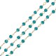 Stainless Steel 304 Chain with Teal Glass Beads 2mm (20mtr)
