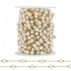 Stainless Steel 304 Chain w/ Pearls 6x5mm (20mtr)