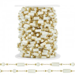 Chaîne en Acier Inoxydable 304 doré avec Coquillages 4 x 8 mm + 4 mm (20 m)
