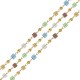 Cadena de Acero Inoxidable 304 con Cuentas de Cristal Cúbicas de 3 mm (20 m)