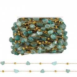 Stainless Steel 304 Chain with Apatite Beads (~4-8mm (20mtr)