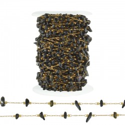 Stainless Steel 304 Chain w/ Blue Sand Beads (~4-8mm)(20mtr)