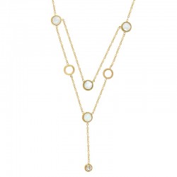 Stainless Steel 304 Necklace Chain w/ Circles & Clasp 400mm