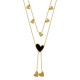 Stainless Steel 304 Necklace with Black Heart 40cm