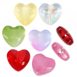 Crystal Slider Bead Heart 12x13mm (Ø0.5mm)