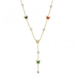 Stainless Steel 304 Necklace Chain w/ Butterfly &Clasp 400mm