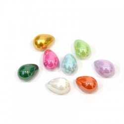Pearl ABS Drop Half Drilled 10x14mm (Ø1.2mm)