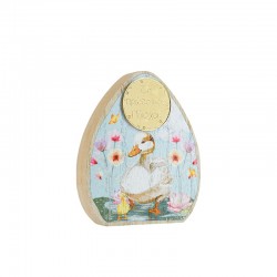 Wooden & Plexi Acrylic Deco Egg "πρώτο Πάσχα" 110x91mm