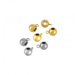 Stainless Steel 303 Bead Bail with Hoop 8mm Ø3.2mm