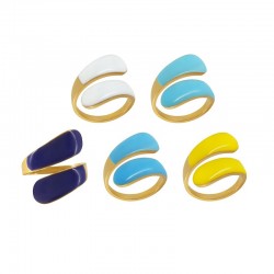 Stainless Steel 304 Ring w/ Enamel 16x21mm
