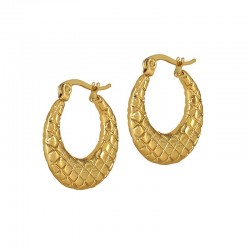 Stainless Steel 304 Earring Hoop with Rhombus 23.4x22mm/4mm