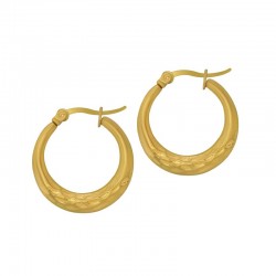 Stainless Steel 304 Earring Hoop Hammered 24x22mm/3mm