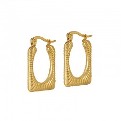 Stainless Steel 304 Earring Hoop Rectangle 25x16mm/4mm