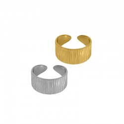 Stainless Steel 304 Finger Ring with Lines 10mm