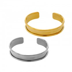 Stainless Steel 304 Bracelet Base 14.7x71mm for 10mm Cord