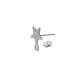 Boucle D'Oreille Étoile en Acier Inoxydable 304 avec Boucle 8 x 10 mm