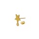 Stainless Steel 304 Earring Star with Loop 8x10mm