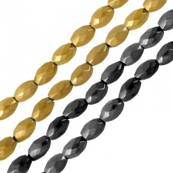 Hematite Bead Oval Faceted 4x6mm (Ø1.2mm) (~67pcs)