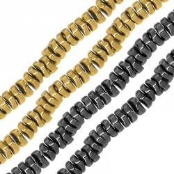 Αιματίτης Χάντρα Ροδέλα Zικ Ζακ 4mm/1mm (Ø1.2mm) (~263τμχ)