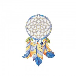 Wooden Pendant Dreamcatcher 48x75mm