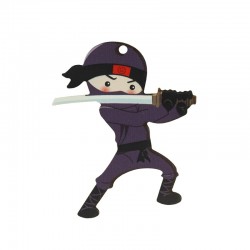 Wooden Pendant Boy Ninja 58x70mm
