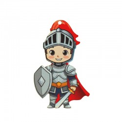 Wooden Pendant Boy Knight 50x80mm