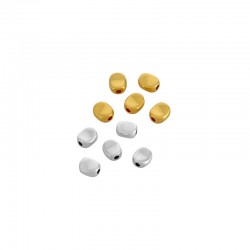 Zamak Bead Oval Flat 5.6x6.6mm (Ø1.5mm)